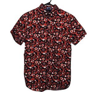 Cactus Man Ricky Singh Floral Short Sleeve Button Up Shirt Small Men's Tropical